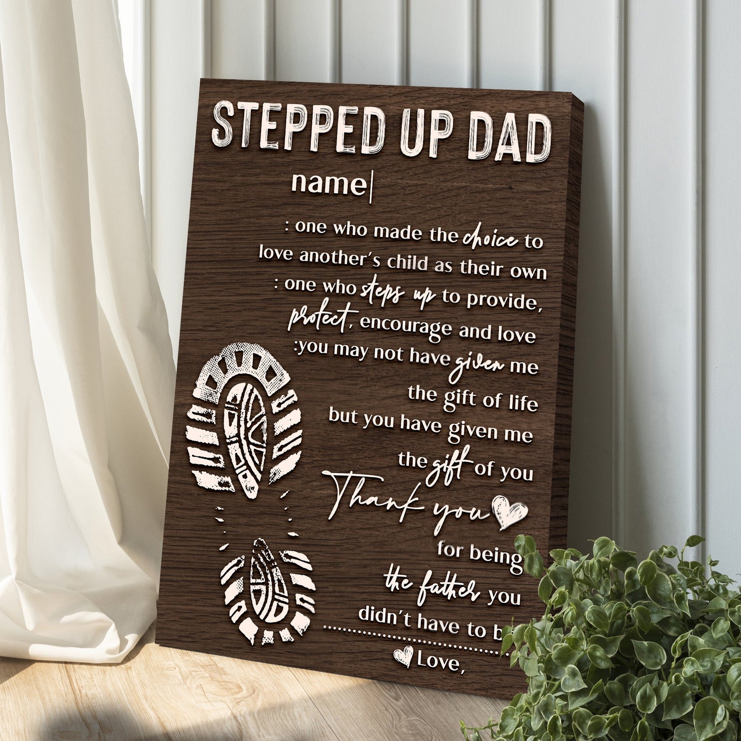 Thank You For Being The Father Father's Day Canvas Sign