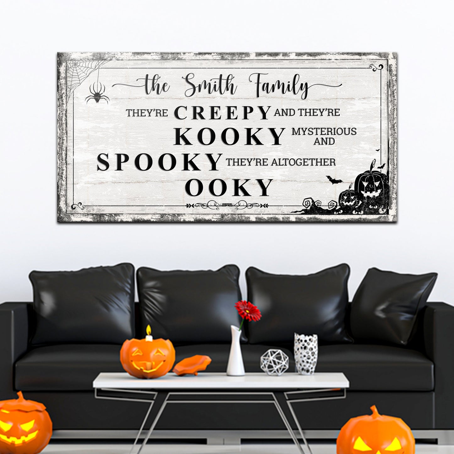 Personalized Family Halloween Canvas Sign