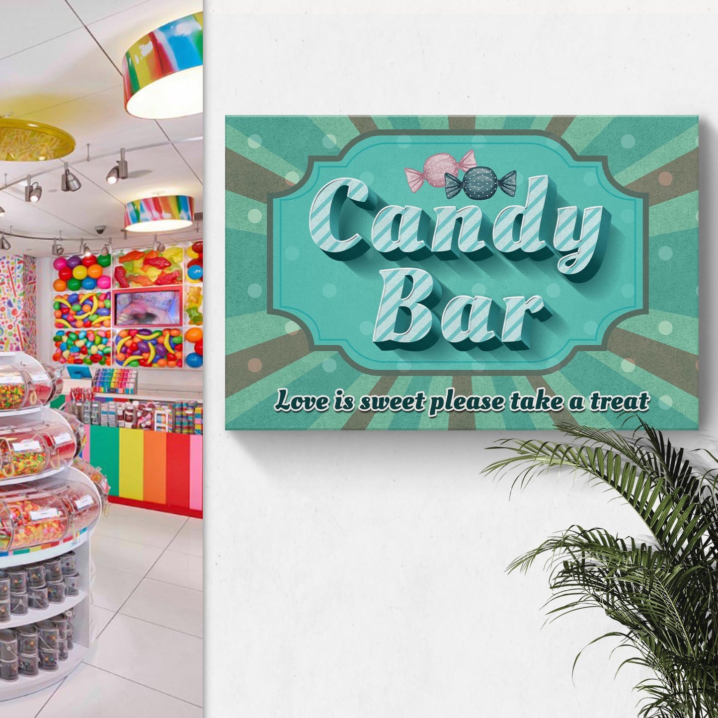 Love Is Sweet Take a Treat Candy Bar Canvas Sign