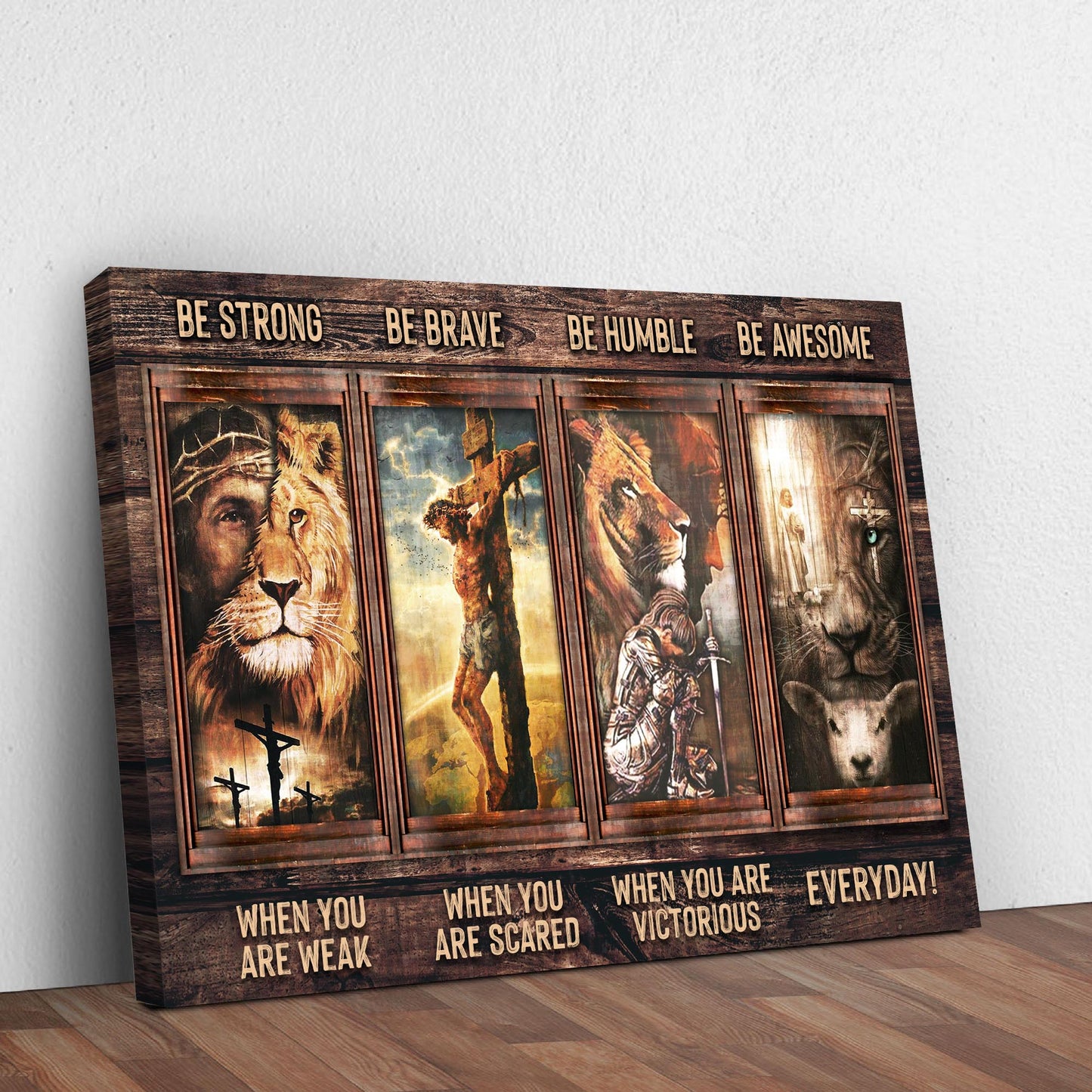 Be Strong Be Brave Be Humble Be Awesome Christian Wall Art