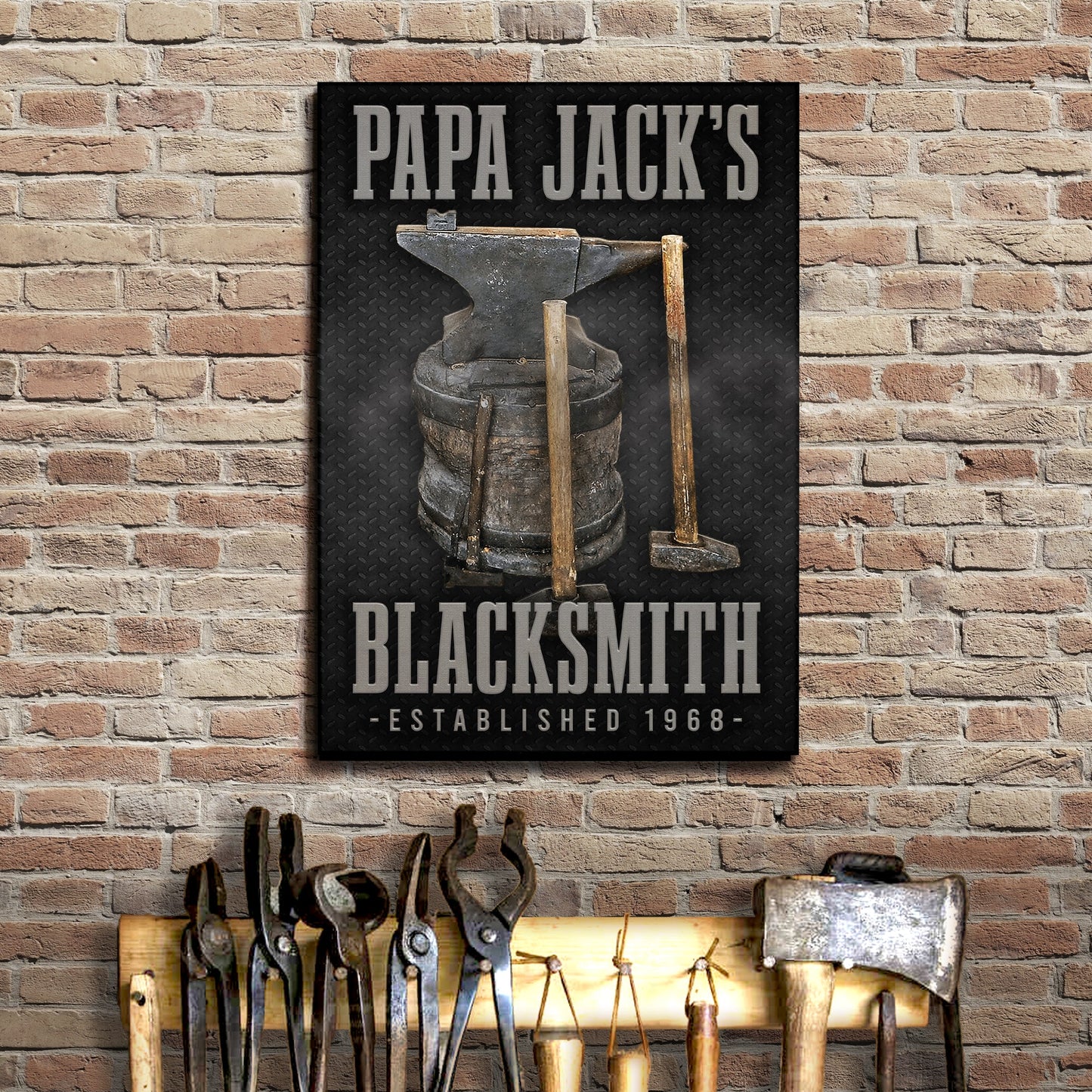 Blacksmith Canvas Wall Art - Craftsman Workshop Sign