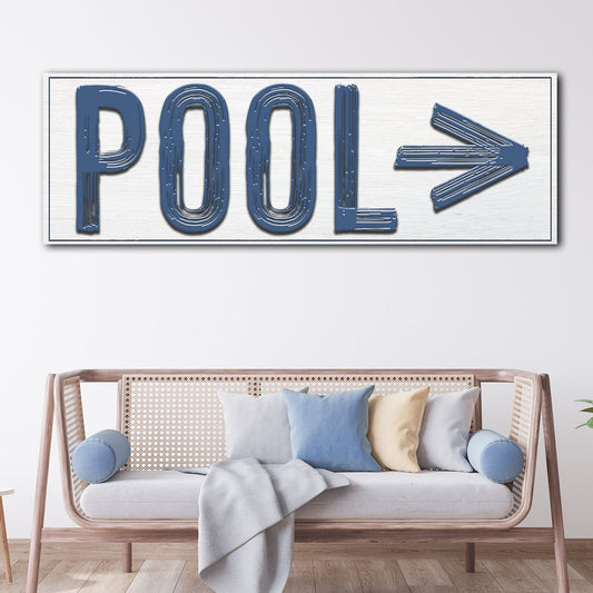 Pool Arrow Personalized Canvas Sign