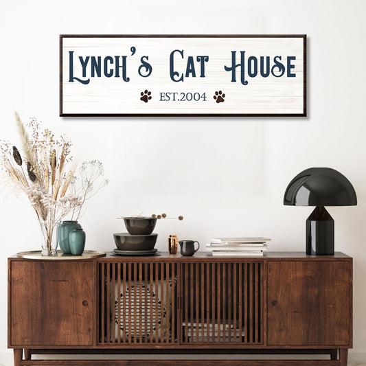 Personalized Cat House Canvas Sign