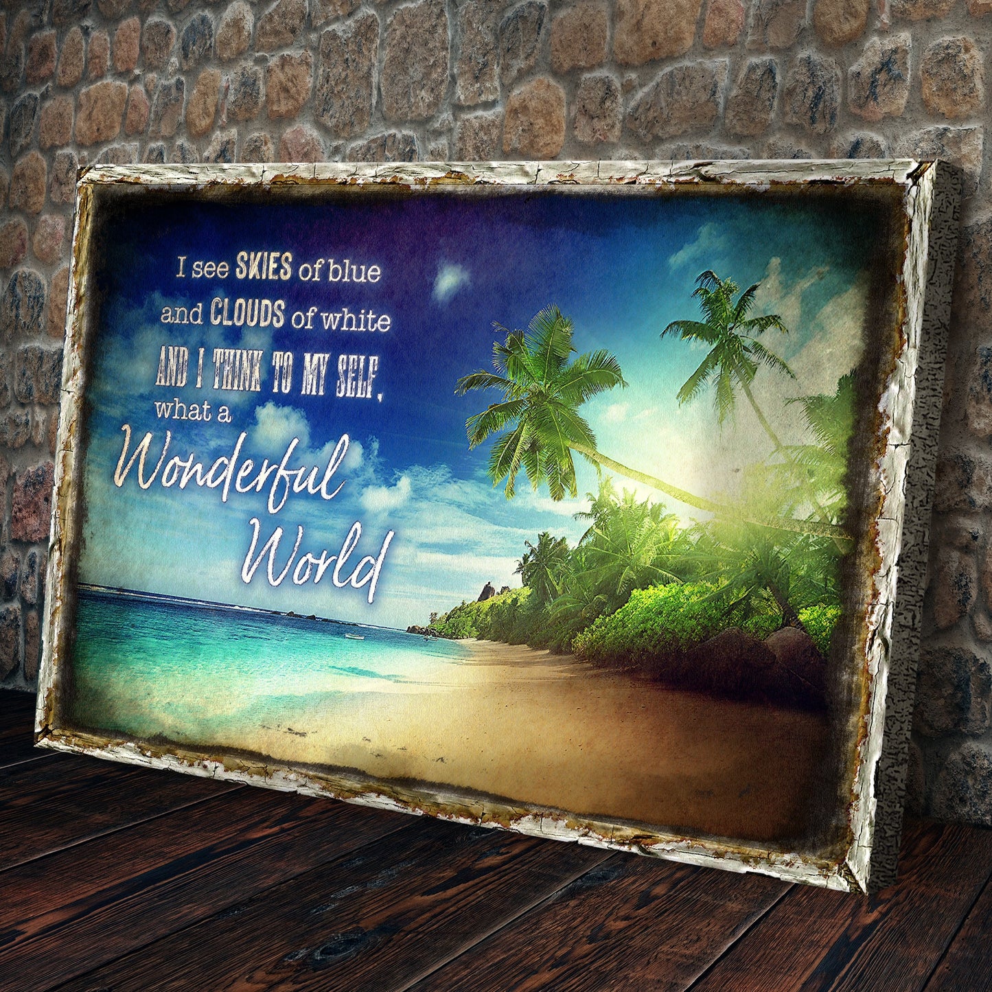 What A Wonderful World Canvas Sign IX