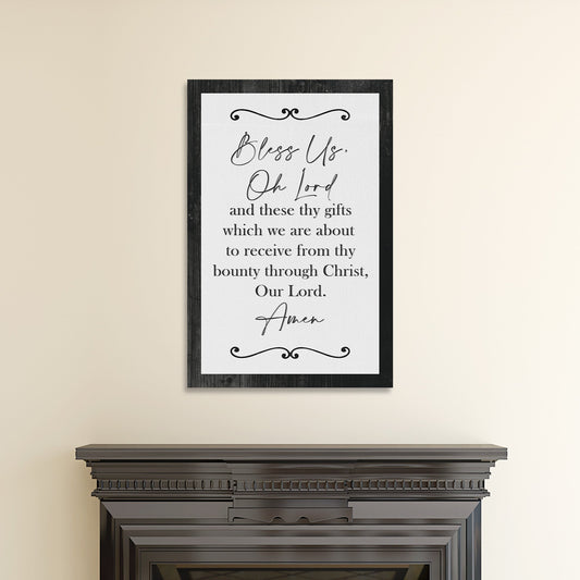 Bless Us Oh Lord and These Thy Gifts Canvas Wall Art