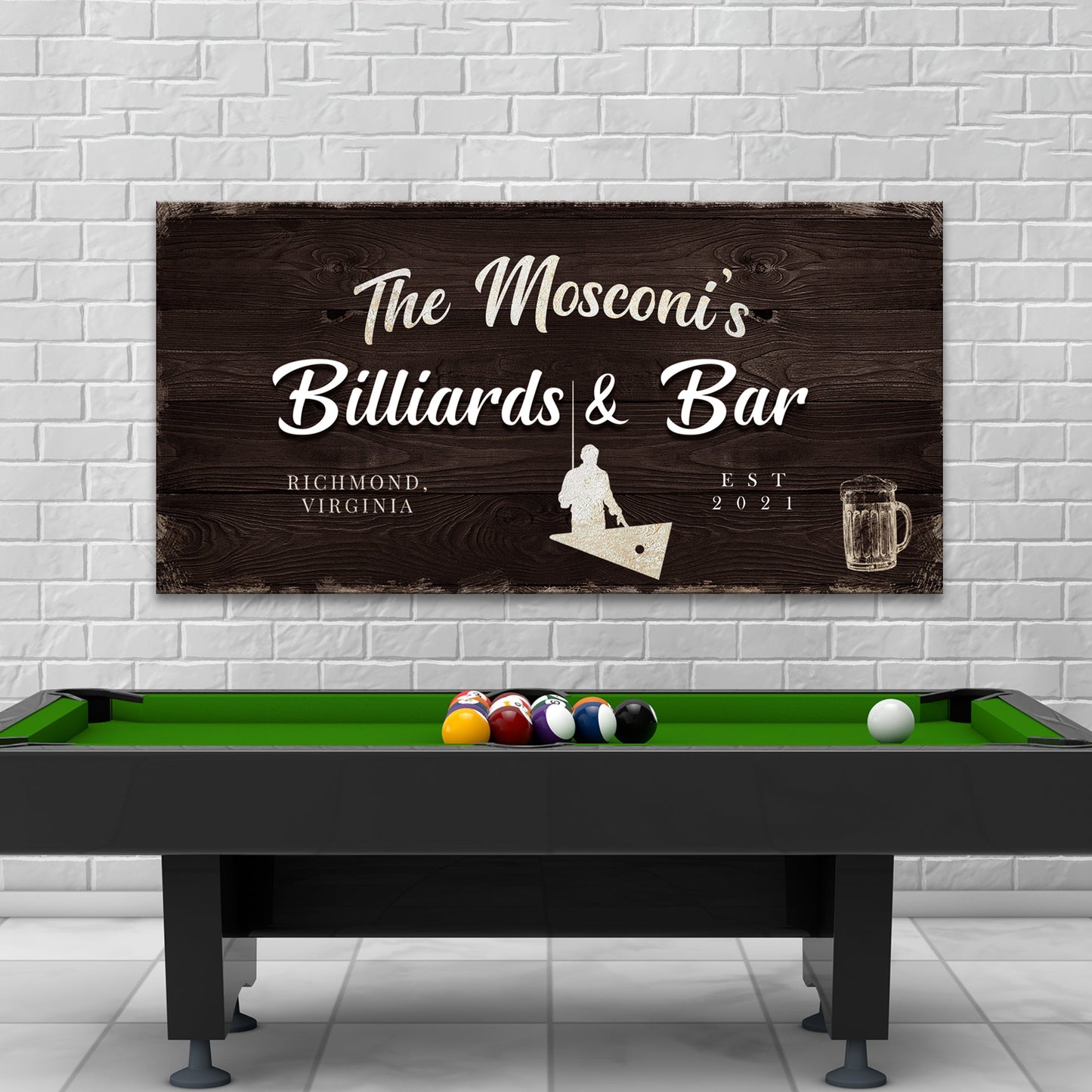Billiards And Bar Canvas Sign II