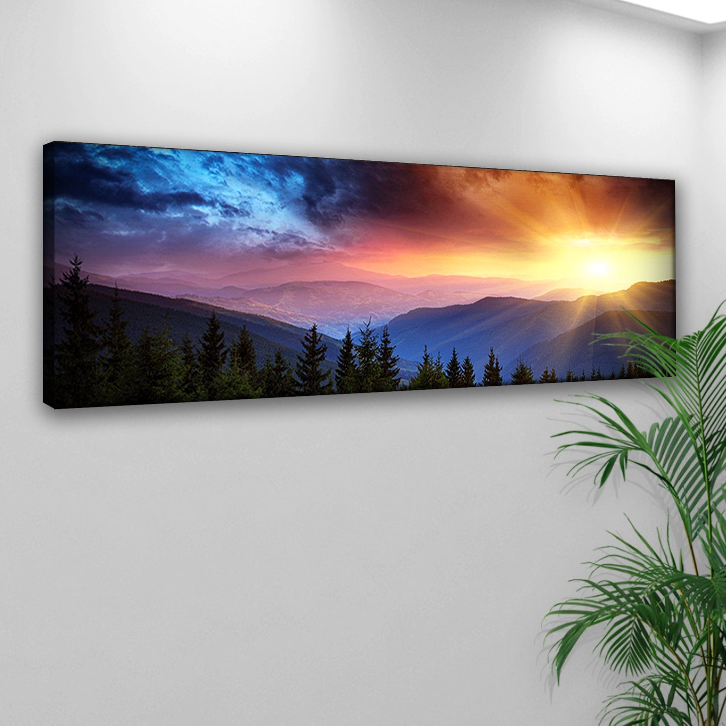 Purple Sunrise Landscape Canvas Wall Art