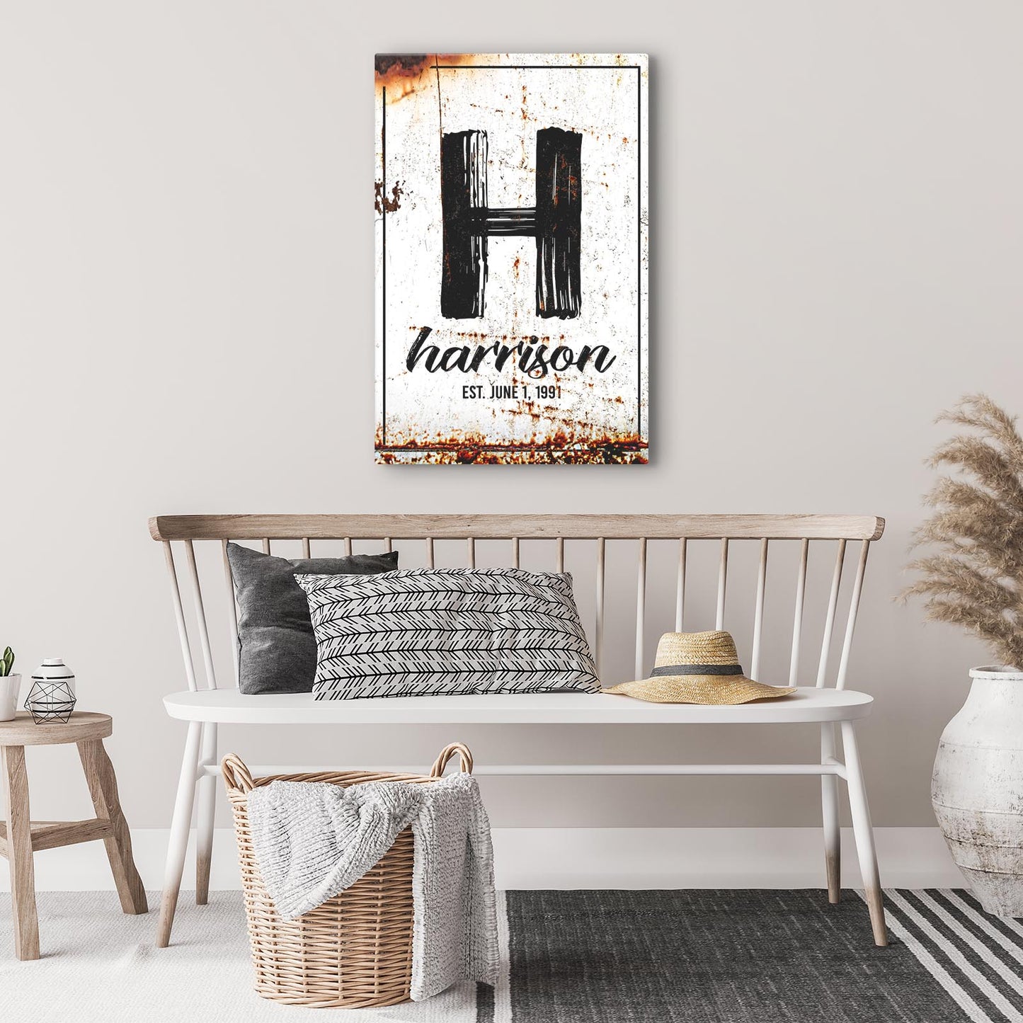 Family Name Portrait Canvas Sign