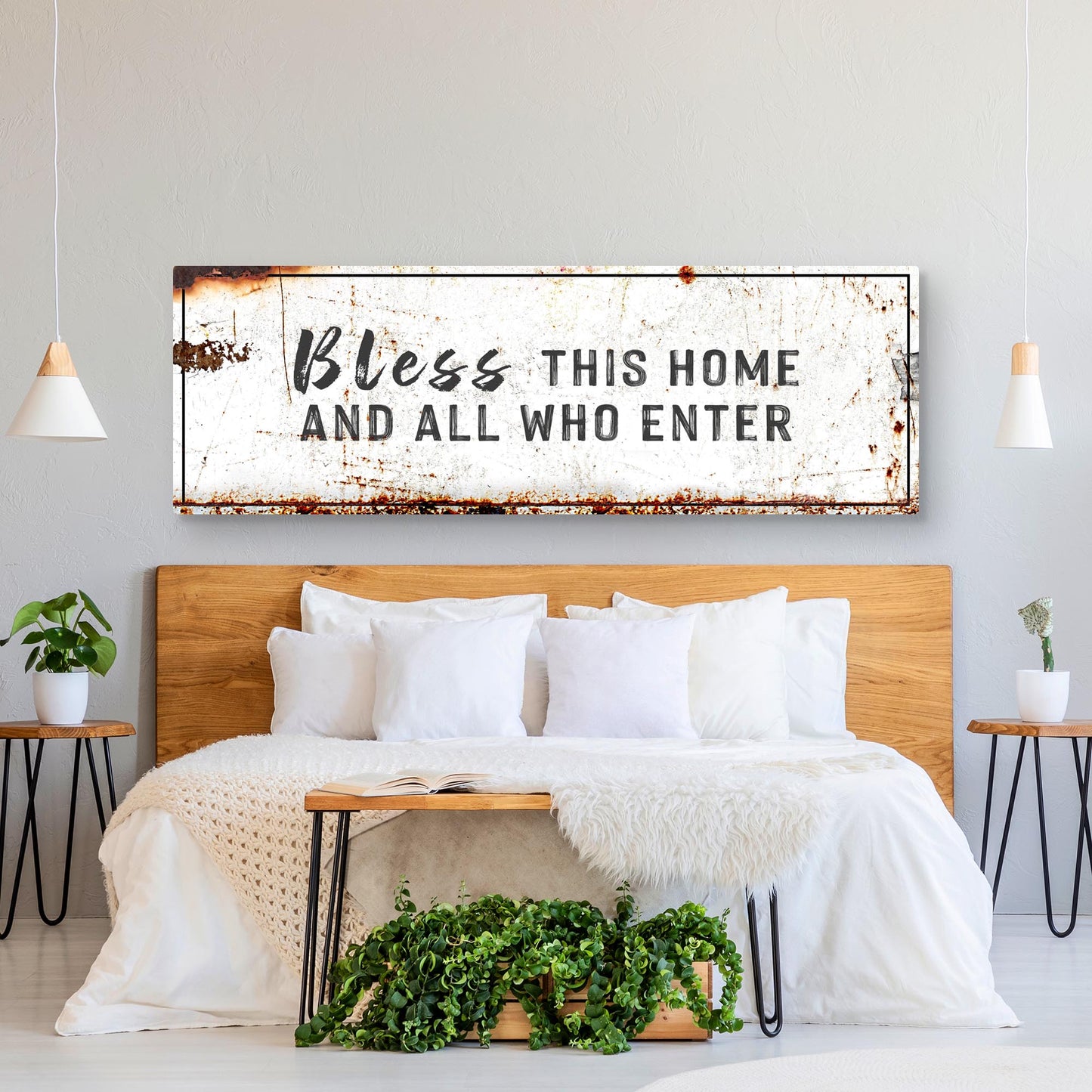 Bless This Home Christian Canvas Sign II