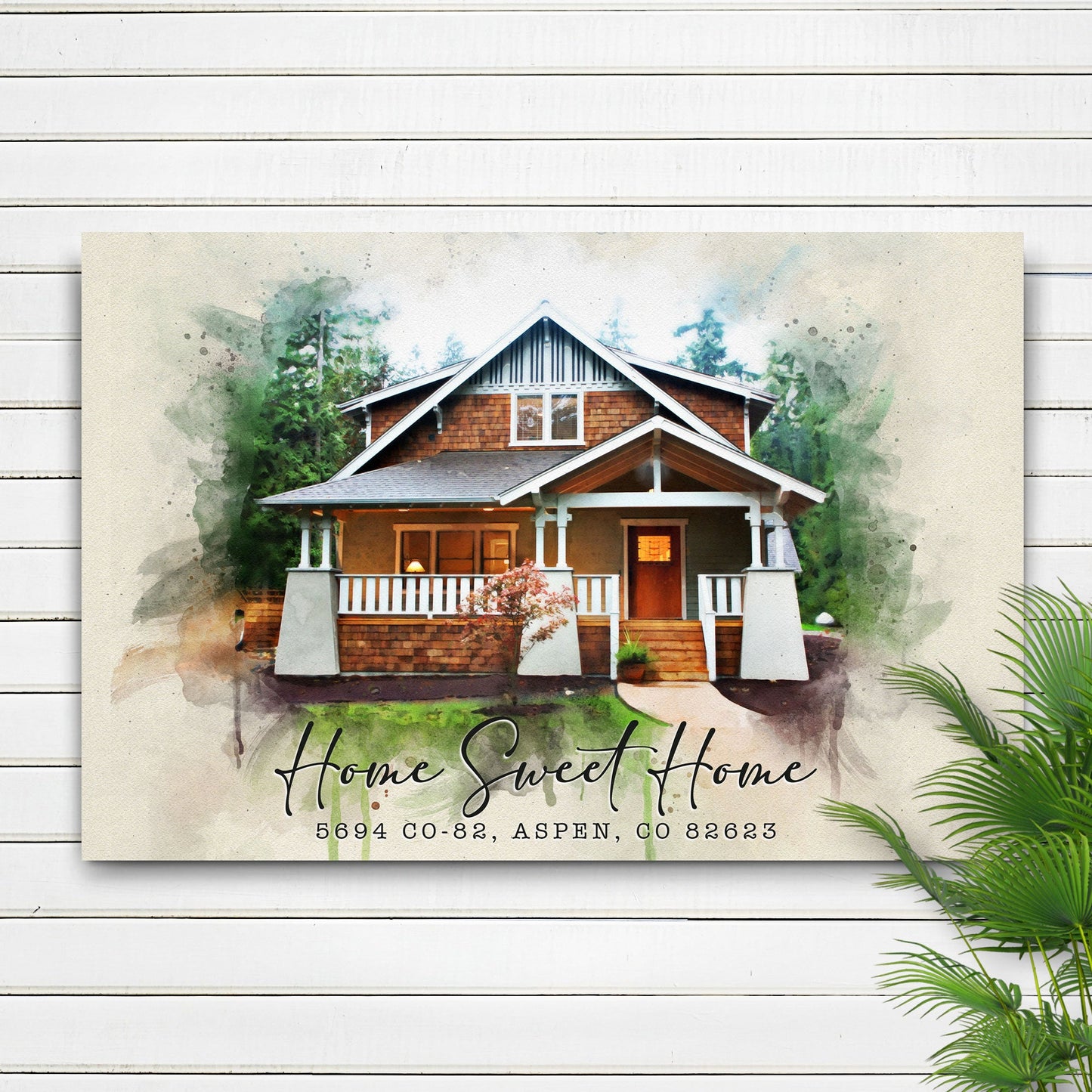 Home Sweet Home Watercolor Canvas Wall Art