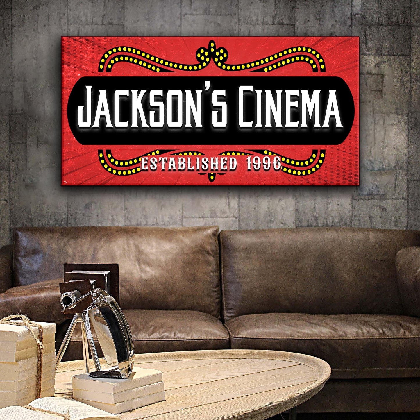 Family Cinema Canvas Wall Art Sign