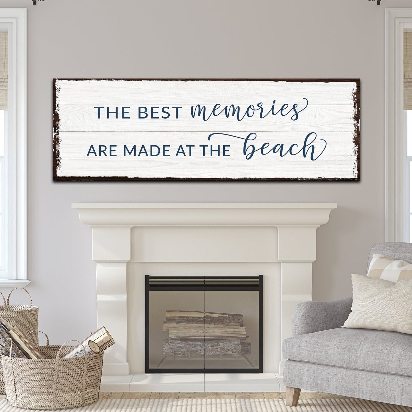 Best Memories At The Beach Canvas Sign
