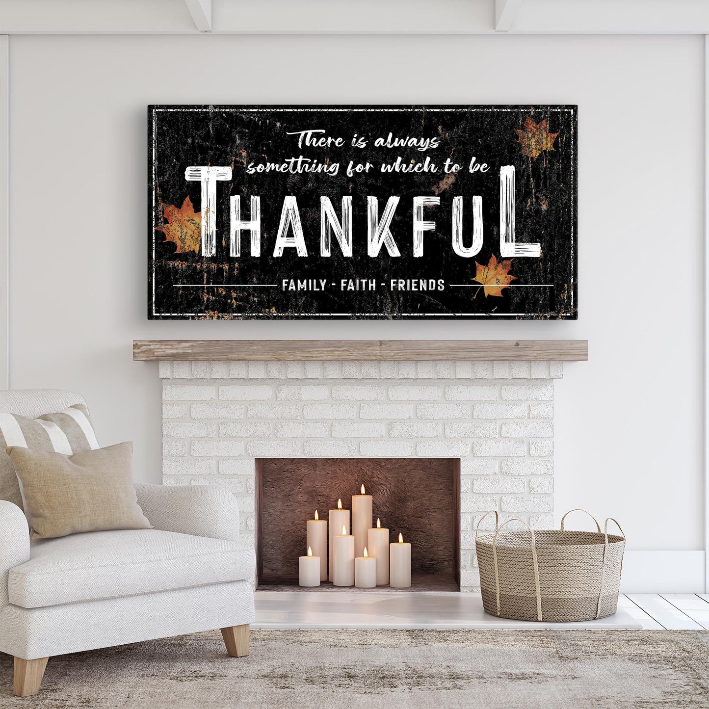 Always Thankful Thanksgiving Canvas Sign