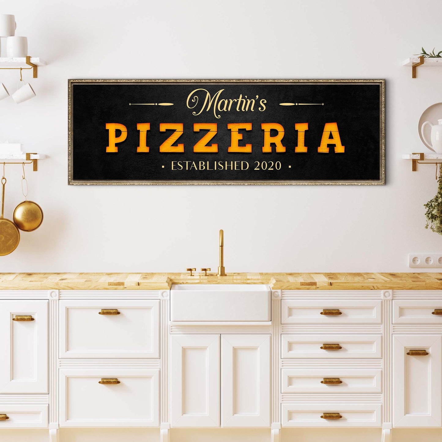 Wood Pizzeria Canvas Wall Art Sign