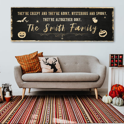 Creepy Family Halloween Canvas Sign