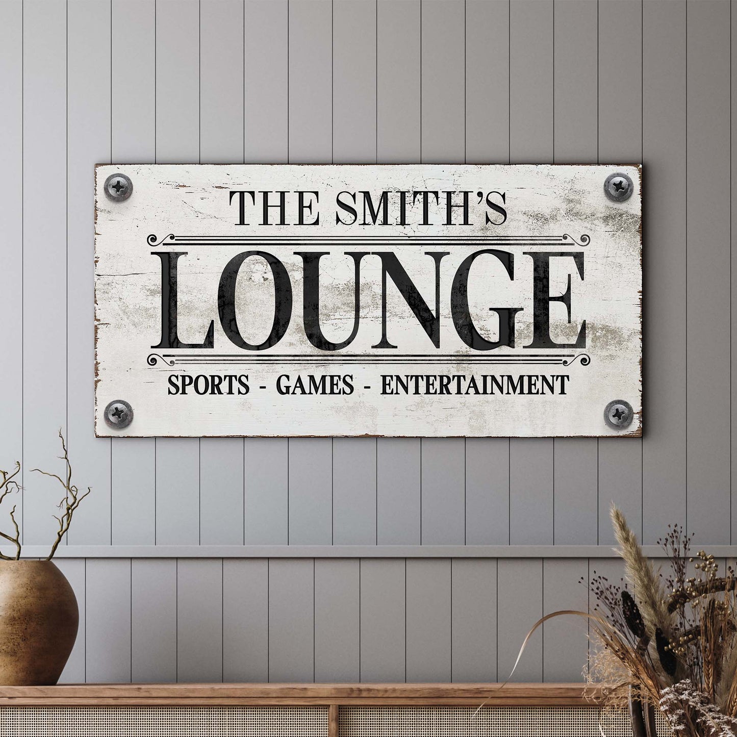 Family Sports Games Lounge Sign Canvas Wall Art