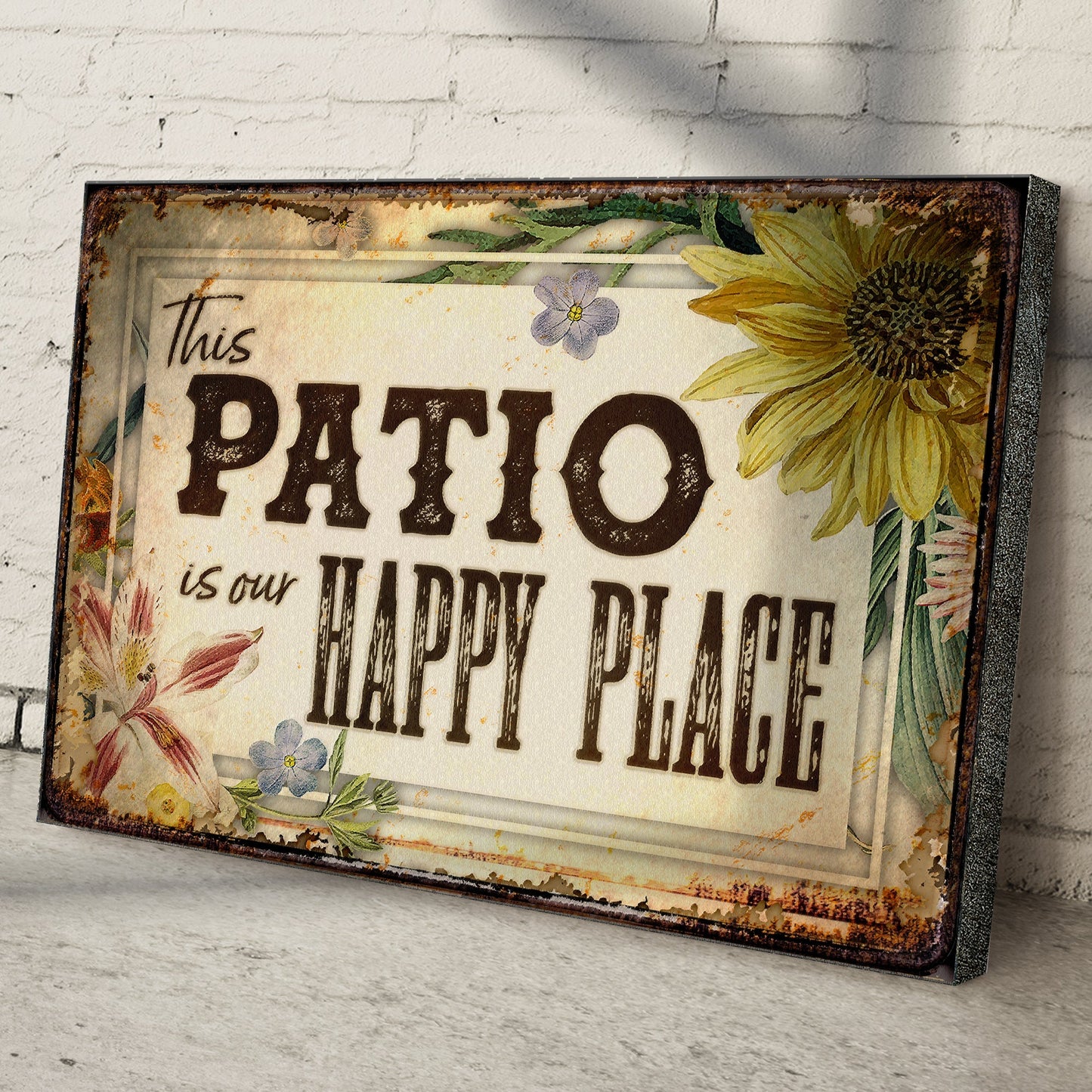 This Patio Is Our Happy Place Canvas Sign