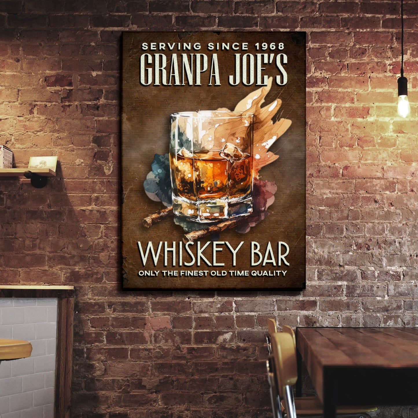 Whiskey Bar Sign Canvas Wall Art