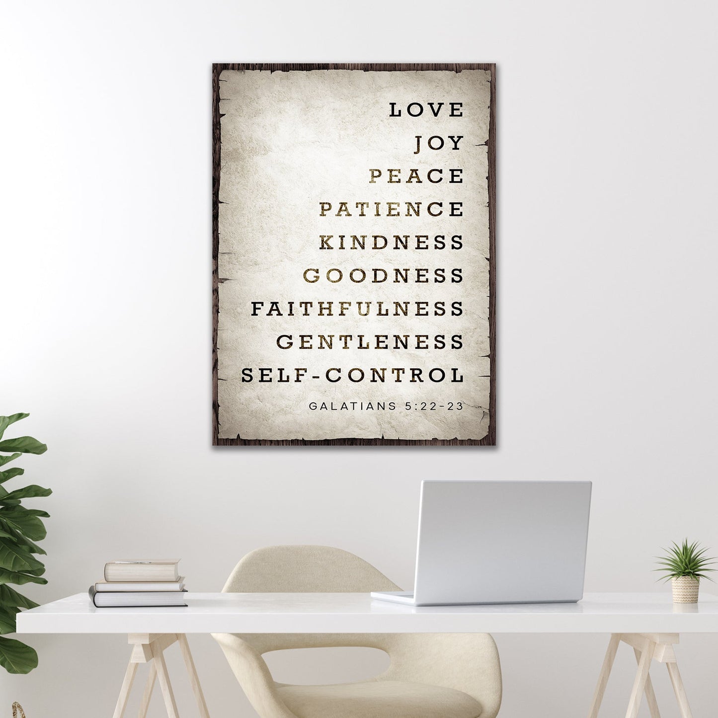 Galatians 5:22-23 Fruit Of The Spirit Faith Canvas Sign