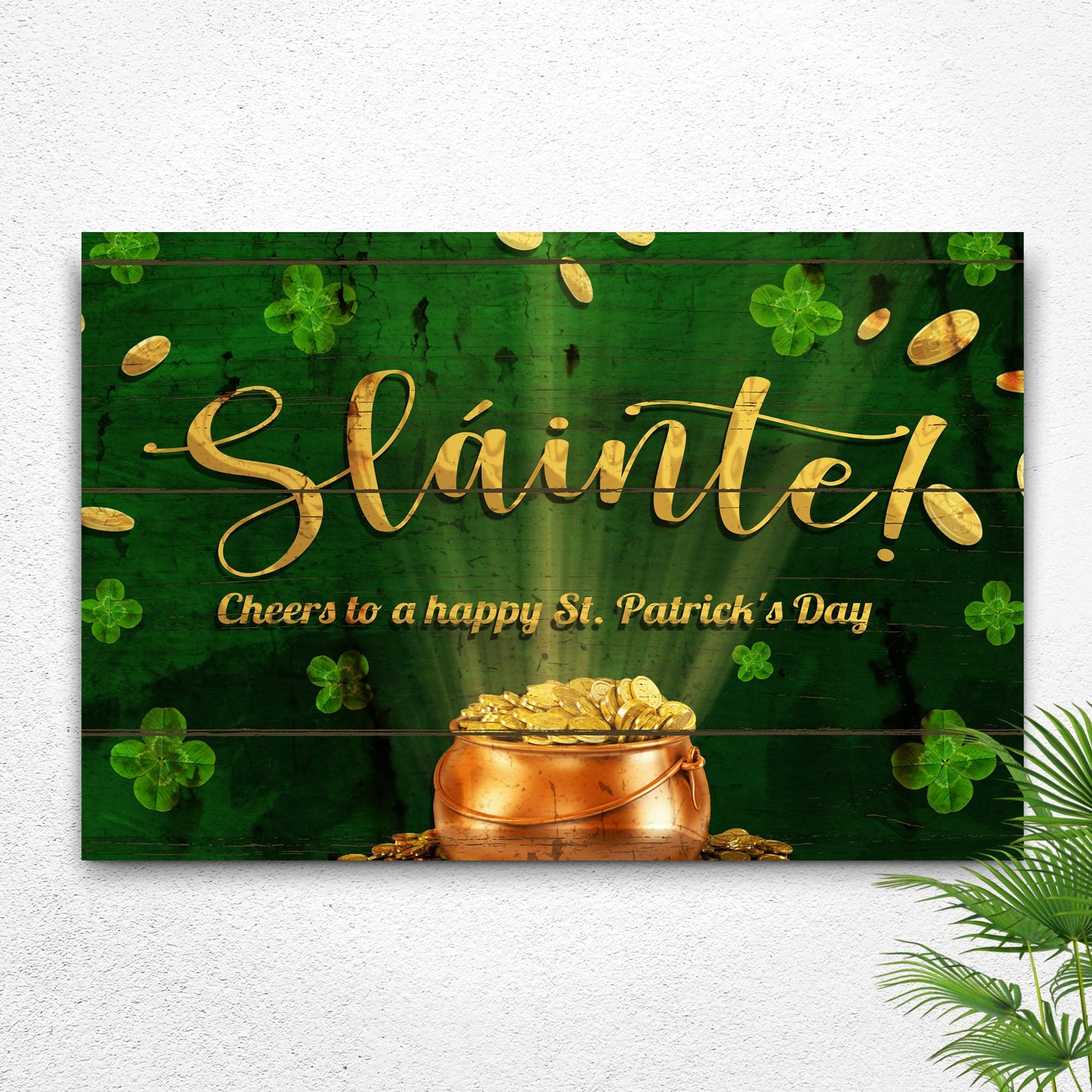 Slainte Cheers St. Patrick's Day Canvas Wall Art