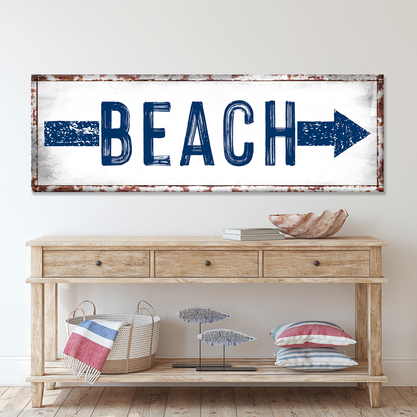 Beach Arrow Personalized Canvas Sign