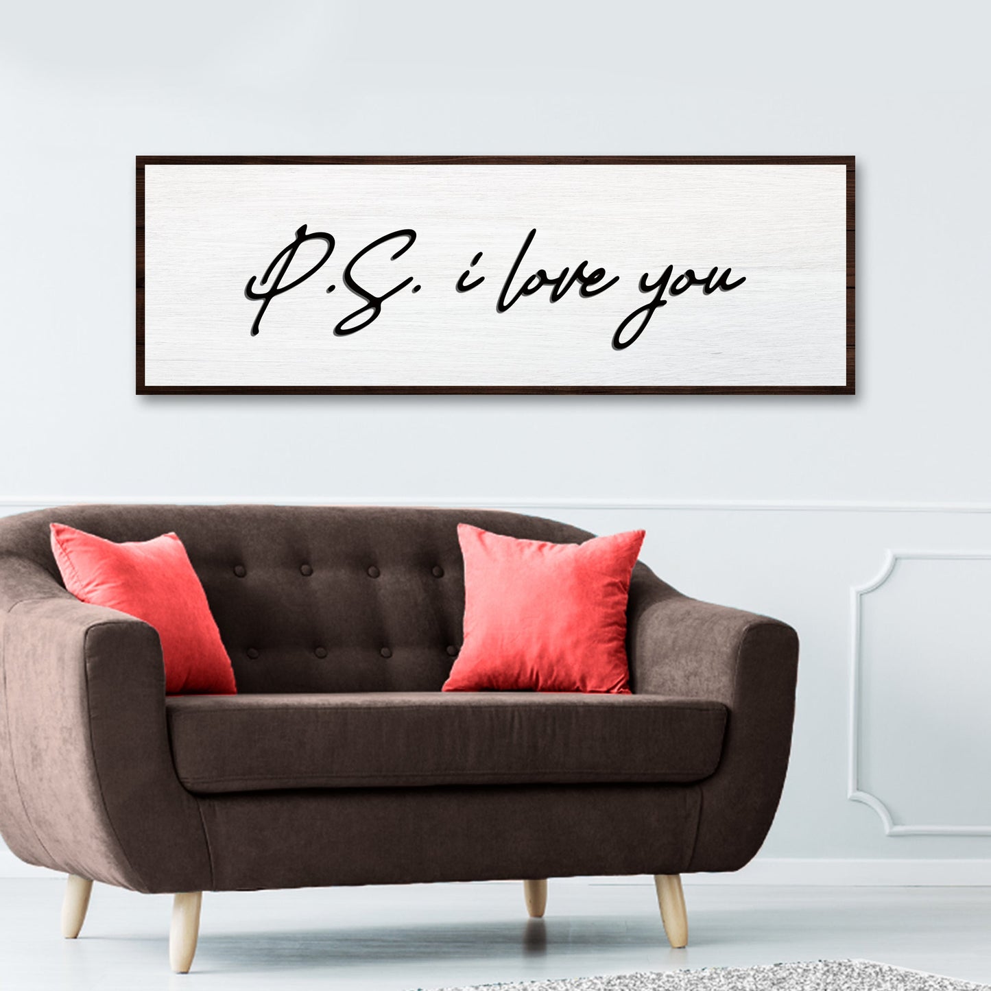 P.S. I Love You Typography Canvas Wall Art