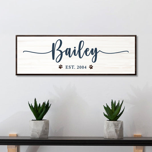 Personalized Pet Name Canvas Sign II