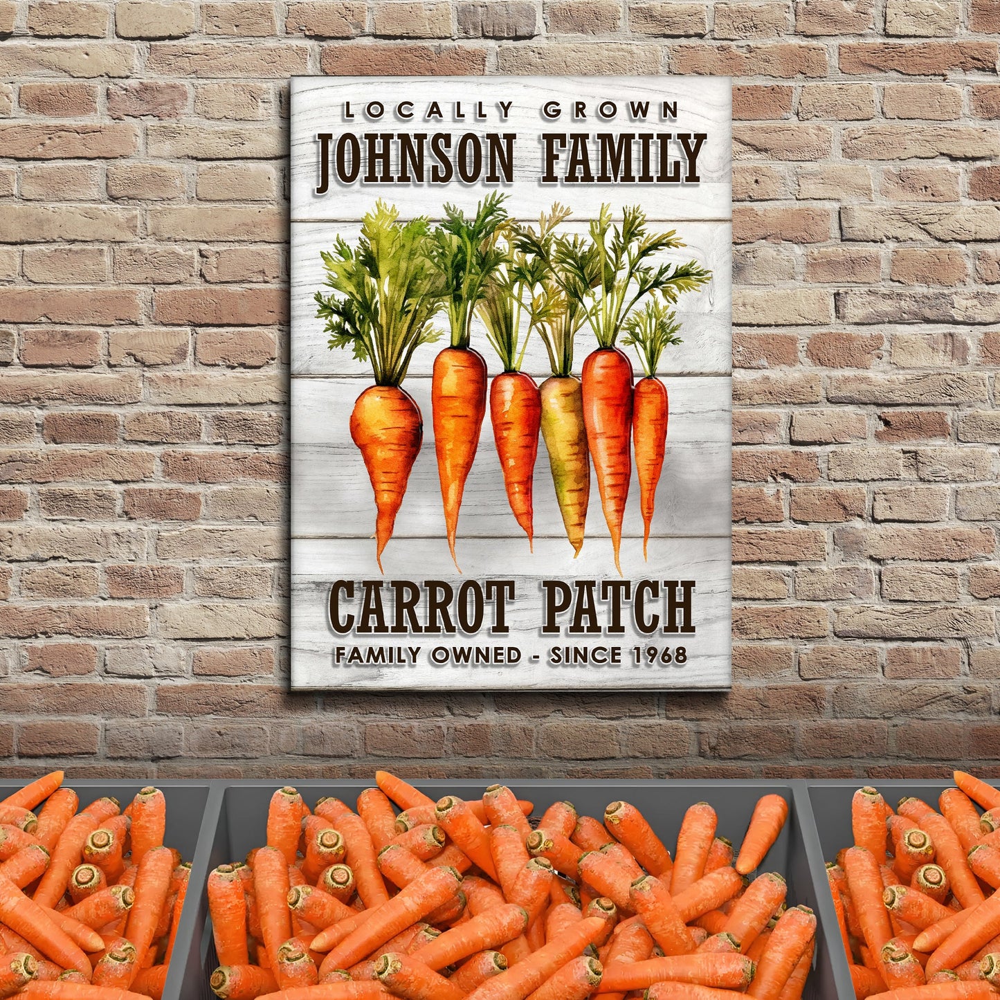 Locally Grown Carrot Patch Canvas Sign