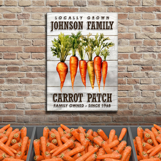 Locally Grown Carrot Patch Canvas Sign