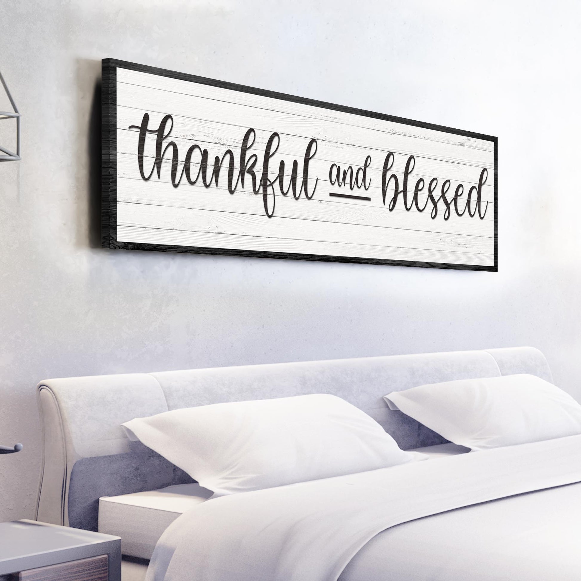 Thankful and Blessed canvas wall art sign for farmhouse or home decor