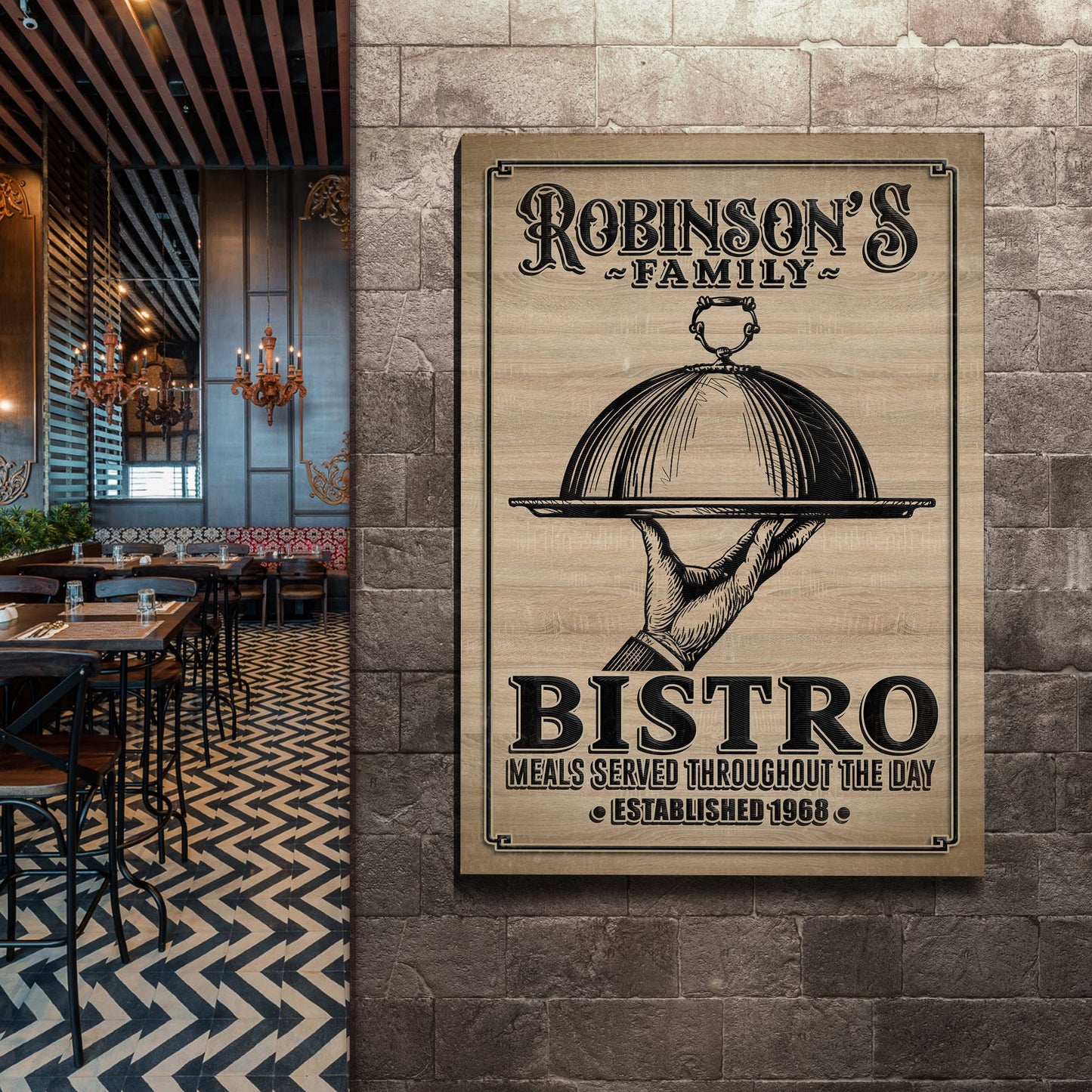 Family Bistro Canvas Wall Art Sign
