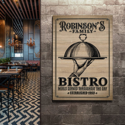 Family Bistro Canvas Wall Art Sign