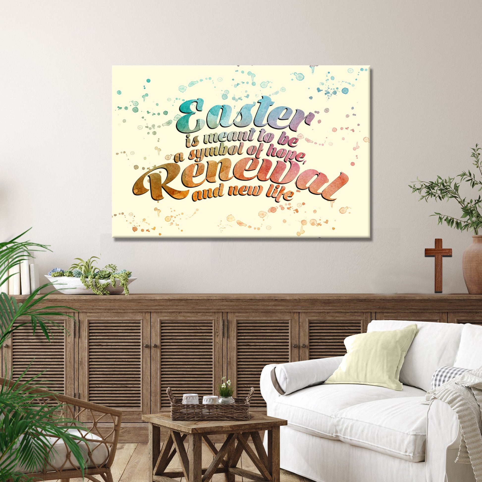 Easter hope renewal new life canvas sign - seasonal faith wall art