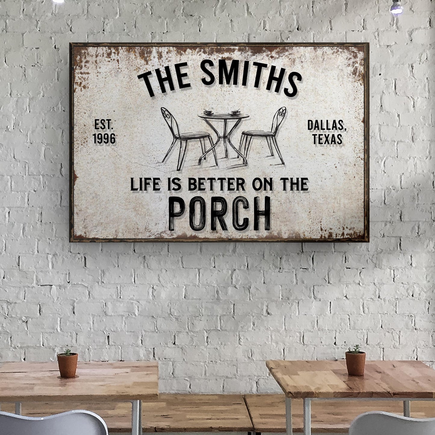 Life Is Better On The Porch Canvas Sign