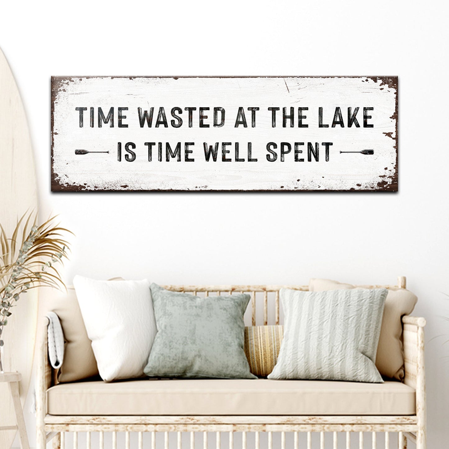 Time At The Lake Personalized Canvas Sign