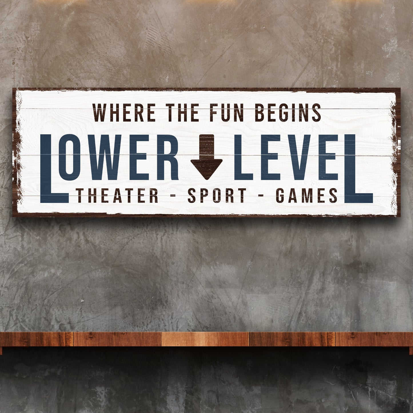 Lower Level Personalized Canvas Sign III
