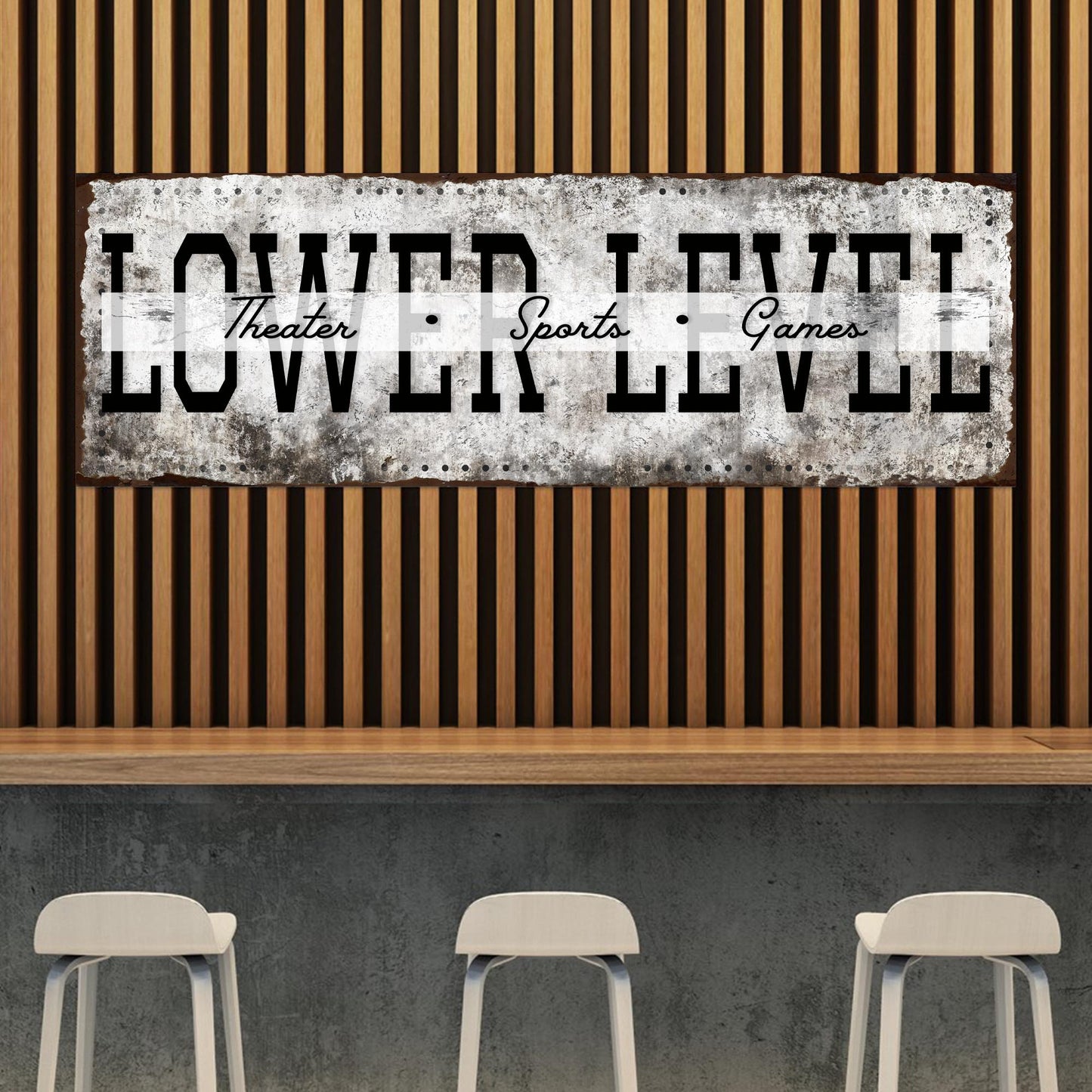 Lower Level Theater Sports Bar Canvas Sign