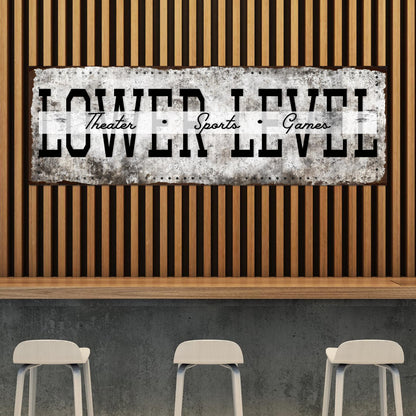 Lower Level Theater Sports Bar Canvas Sign