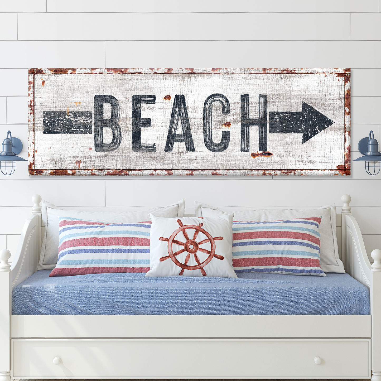 Beach Arrow Personalized Canvas Sign