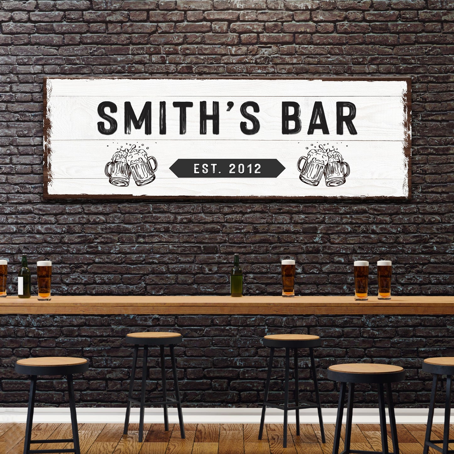 Family Bar Personalized Canvas Sign