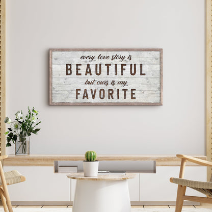 Every Love Story canvas shown in a styled room setting, view 3