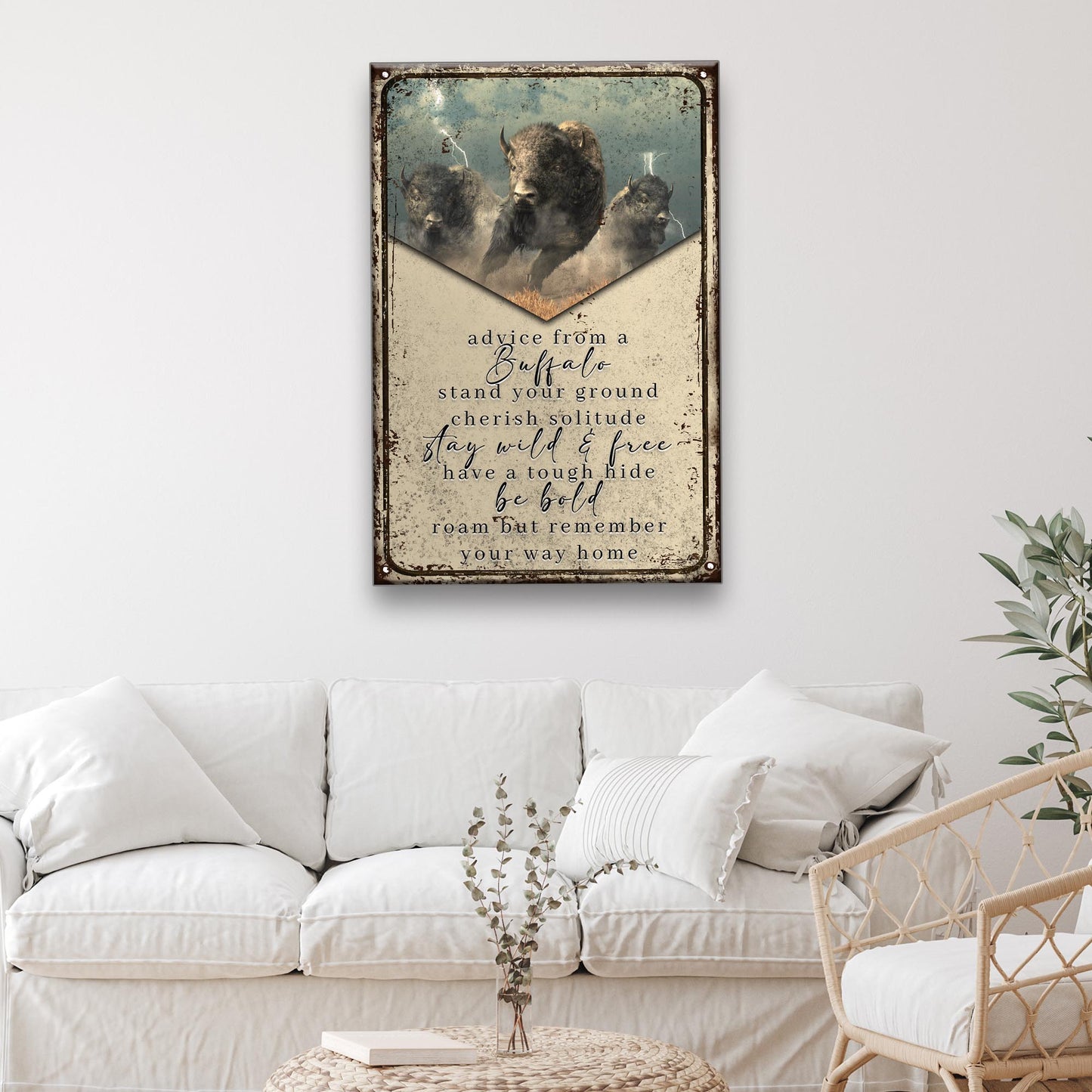 Advice From A Buffalo Canvas Sign