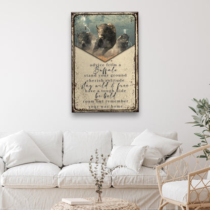 Advice From A Buffalo Canvas Sign