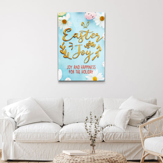 Easter Joy canvas wall sign - festive colorful seasonal faith decor