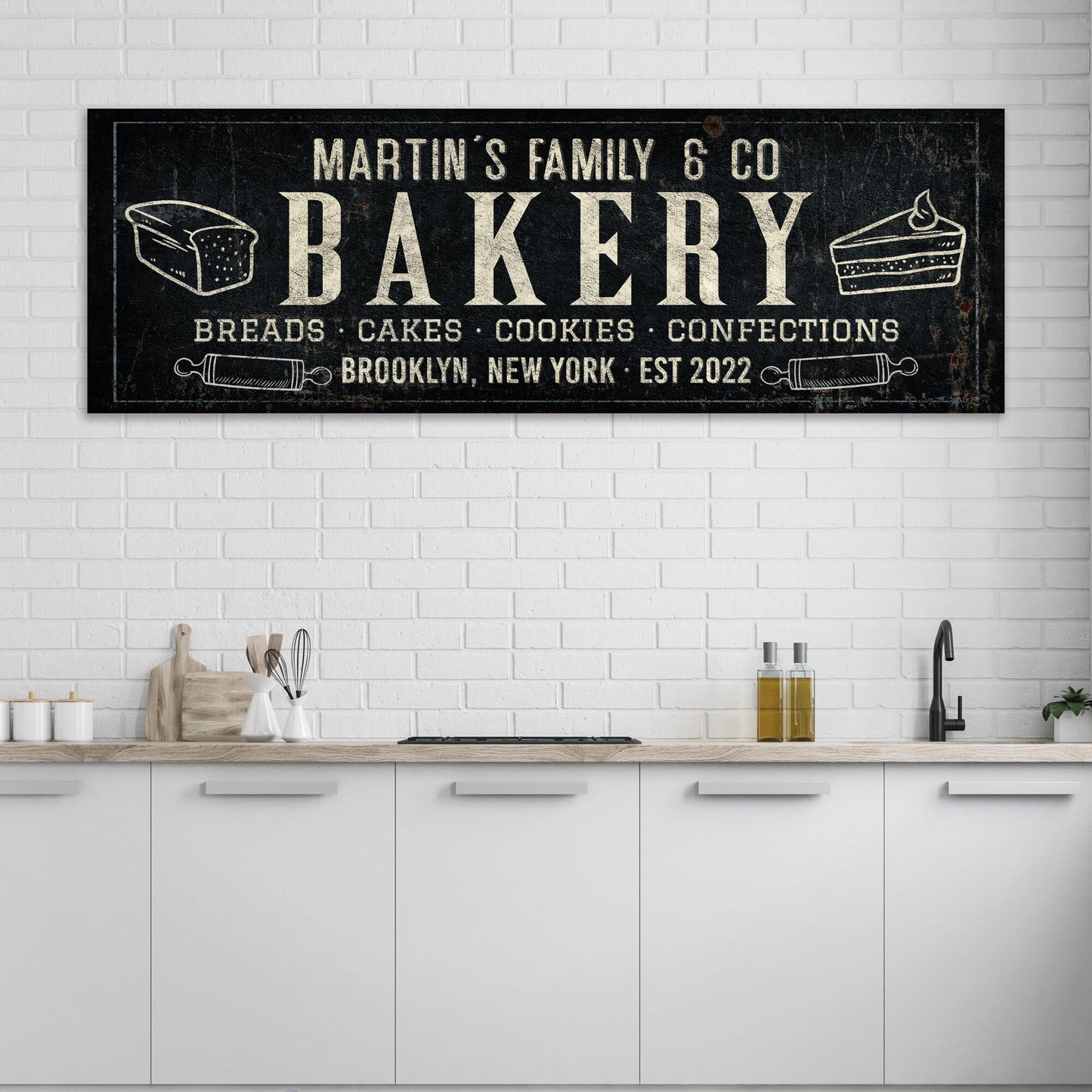 Bakery Sign Canvas Wall Art Breads Cakes Confections