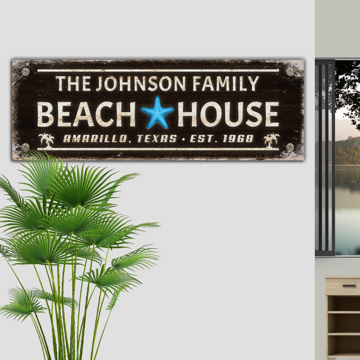 Family Beach House Canvas Sign III