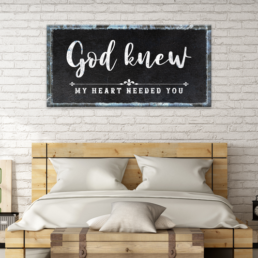 God Knew inspirational faith canvas wall art with minimalist lettering on gallery-wrapped canvas