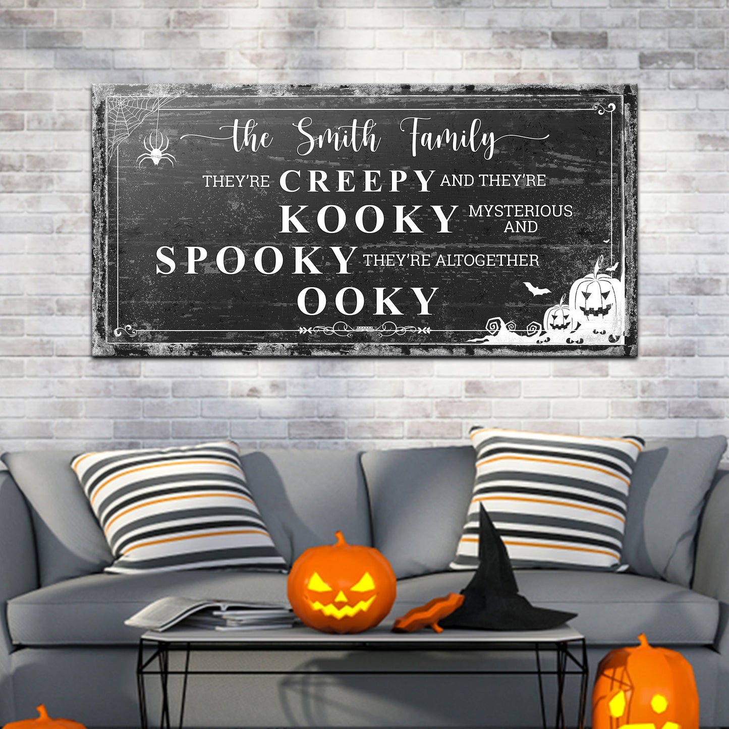Personalized Family Halloween Canvas Sign