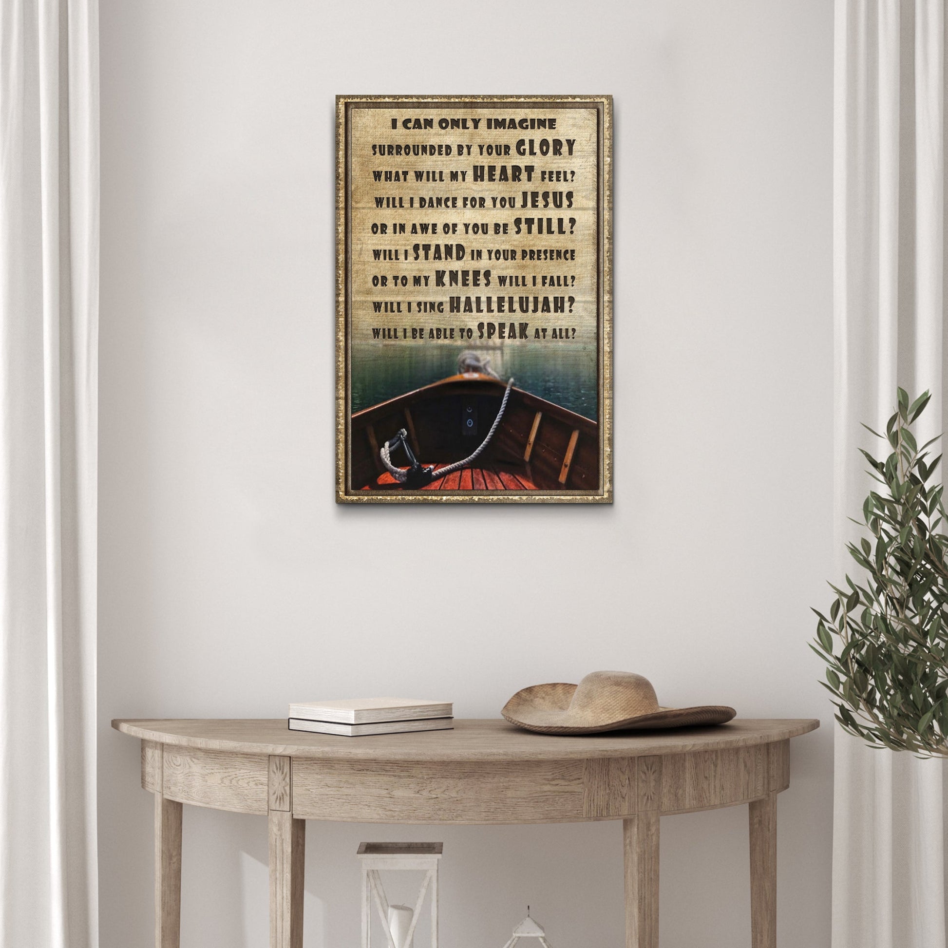 I can only imagine faith canvas sign in graceful lettering