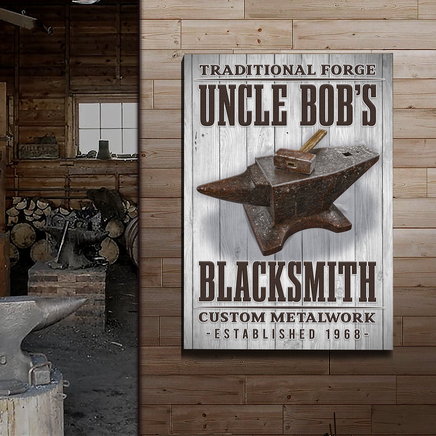 Traditional Blacksmith Forger Canvas Wall Art